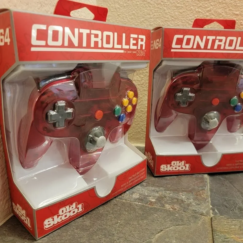 2 N64 Controllers - Watermelon Red (NEW) - Nintendo64 - Funtastic Color
